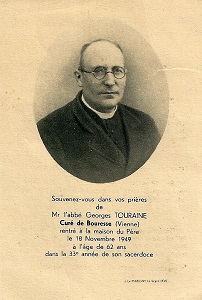 Abbé Georges Touraine, Prêtre à Bouresse de 1945 à 1949, Poitou-Charentes