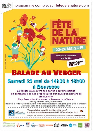 Affiche Fête de la Nature 2019 à Bouresse 86, Refuge LPO Le Verger