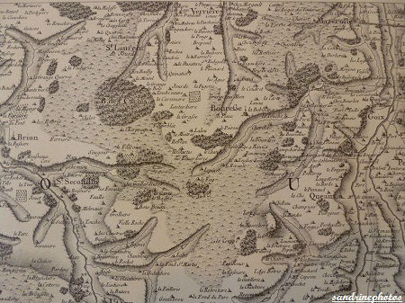 extrait de la carte de Cassini 1750 Bouresse et ses environs