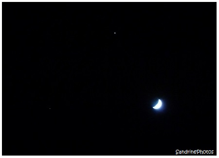 La Lune, Jupiter et Aldébaran de la constellation du Taureau, Jupiter, The Moon and Aldebaran star, Dimanche 17 mars 2013, Bouresse, Poitou-Charentes (17)